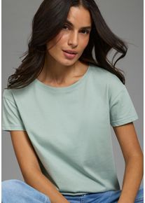 T-Shirt AJC, Damen, Gr. 52/54, gr&uuml;n (salbei), Jersey, Obermaterial: 100% Baumwolle, unifarben, Basic, oversize h&uuml;ftlang, Rundhals, eingesetzt normaler Saum, Shirts T-Shirt, Basic-Stil, Oversize-Passform, Rundhalsausschnitt