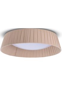 Paco Home Deckenleuchte "TARTE", beige, &Oslash; 37cm H: 11,5cm, Leuchten, Rund B&uuml;roleuchte 2 x E27 Textilschirm Modern Geschlossen Unifarben, Deckenleuchte