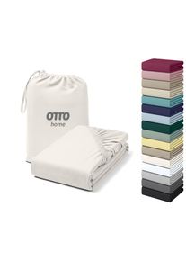 Spannbettlaken OTTO HOME "Cremona in BASIC und PREMIUM Qualit&auml;t, Baumwolle mit Elasthan", wollwei&szlig;, B:90cm L:200cm, Jersey (180 g/m&sup2;), Obermaterial: 96% Baumwolle, 4% Elasthan, Bettlaken, Spannbettlaken, Jersey Bettlaken ab Gr&ouml;&szlig;e 90x200 cm, Strapazierf&auml;hig und langlebig