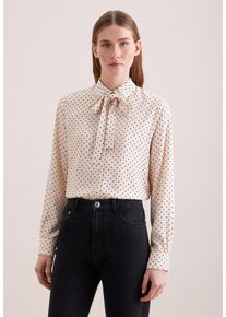 Klassische Bluse Seidensticker, Damen, Gr. 7XL (54), wei&szlig; (sanftes wei&szlig;), 100% Viskose, gemustert, gepunktet, regular fit, ohne Ausschnitt, Blusen Klassische Bluse, 1/1 Kragen Druck