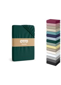 Spannbettlaken OTTO HOME "Cremona in BASIC und PREMIUM Qualit&auml;t, Baumwolle mit Elasthan", dunkelgr&uuml;n, B:200cm L:200cm, Jersey (145 g/m&sup2;), Obermaterial: 96% Baumwolle, 4% Elasthan, Bettlaken, Spannbettlaken, Jersey Bettlaken ab Gr&ouml;&szlig;e 90x200 cm, Strapazierf&auml;hig und langlebig
