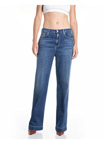 Straight-Jeans Replay "MELJA", Damen, Gr. 31, L&auml;nge 30, dunkelblau 117, Denim/Jeans, Obermaterial: 99% Baumwolle, 1% Elasthan, straight fit lang, Jeans Straight-Jeans, mit weitem Bein