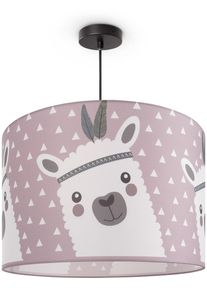 Paco Home Pendelleuchte "Ela 214", schwarz, 1, &Oslash; 45,5cm H: 27cm, Leuchten, Kinderlampe Deckenlampe LED Kinderzimmer Lampe Lama-Motiv, E27, Pendelleuchte