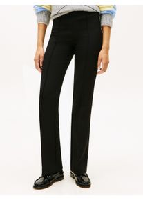 Anzughose Tommy Hilfiger "PUNTO KICK FLARE PANT", Damen, Gr. 46, N-Gr, schwarz, Web, Obermaterial: 68% Polyester, 28% Viskose, 4% Elasthan, unifarben, regular fit kn&ouml;chellang, Hosen Anzughose, in ausgestellter Form