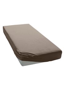 Spannbettlaken OTTO HOME "PAPRIKA", grau (taupe), B:120cm L:200cm, Microfaser-Jersey, Obermaterial: 100% Polyester, Bettlaken, Spannbettlaken, Bettlaken Laken in zwei Qualit&auml;ten: Fleece & Jersey, schnelltrocknend, Topseller