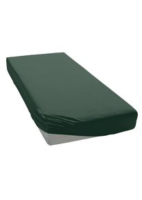 Spannbettlaken OTTO HOME "PAPRIKA", gr&uuml;n (dunkelgr&uuml;n), B:180cm L:200cm, Microfaser-Jersey, Obermaterial: 100% Polyester, Bettlaken, Spannbettlaken, Bettlaken Laken in zwei Qualit&auml;ten: Fleece & Jersey, schnelltrocknend, Topseller