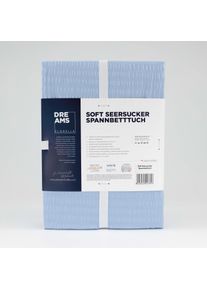 Bettlaken Florella "Soft-Seersucker, 100% Baumwolle", grau (hellblau), B:100cm L:200cm, Seersucker, Obermaterial: 100% Baumwolle CO., Bettlaken, Bettlaken