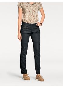 R&ouml;hrenhose Heine, Damen, Gr. 40, Normalgr&ouml;&szlig;en, schwarz, 98% Baumwolle, 2% Elasthan, Beschichtung:100% Polyurethan, unifarben, lang, Hosen R&ouml;hrenhose