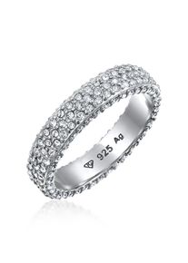 Silberring Elli "Ring Bandring 925 Sterling Silber, mit Kristallen von Swarovski" Gr. 54, silber, Fingerringe, Damen, 54, Silber 925 (Sterlingsilber), Silberring