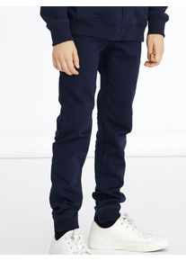 Jogginghose name it "NKMSWEAT f&uuml;r Jungen mit verstellbarem Bund und Kordelzug", Jungen, Gr. 80, N-Gr, blau (schwarz sapphire), Sweatware, Obermaterial: 80% Baumwolle, 20% Polyester, unifarben, regular fit kn&ouml;chellang, Hosen Jogginghose, unifarben, casual, regular fit, Baumwollmix, Rundhals