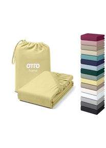 Spannbettlaken OTTO HOME "Cremona in BASIC und PREMIUM Qualit&auml;t, Baumwolle mit Elasthan", gelb, B:90cm L:200cm, Jersey (180 g/m&sup2;), Obermaterial: 96% Baumwolle, 4% Elasthan, Bettlaken, Spannbettlaken, Jersey Bettlaken ab Gr&ouml;&szlig;e 90x200 cm, Strapazierf&auml;hig und langlebig