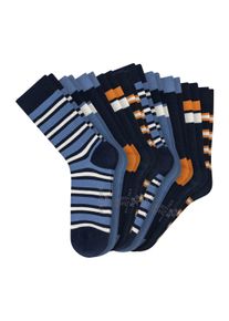 Kurzsocken Schiesser "Socken Legwear Teens 10P 10er Pack", Jungen, Gr. 35-38, bunt (blau), Obermaterial: 75% Baumwolle CO. 24% Polyamid PA. 1% Elasthan EL., Socken Kurzsocken