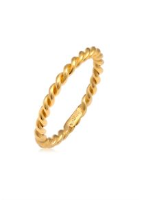 Silberring NENALINA "Ring Gedreht Kordel Spirale Basic Schlicht 925 Silber" Gr. 58, gold, Fingerringe, Damen, 58, Silber 925 (Sterlingsilber), Silberring
