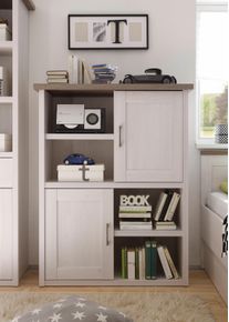 Hochkommode Begabino "Luca Kommode Schrank Schlafzimmer", wei&szlig; (pinienfarben wei&szlig;, tr&uuml;ffelfarben), B:106cm H:135cm T:42cm, Kunststoff, Sideboards, Hochkommode, Regalschrank Kleiderschrank W&auml;scheschrank Landhaus