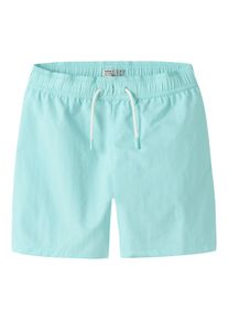 Badeshorts name it "NKMZAKRON SWIM SHORTS", Kinder, Gr. 140, N-Gr, blau (limpet shell), Web, Polyamid, unifarben, Badehosen Badeshorts