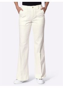 Bequeme Jeans Heine, Damen, Gr. 44, Normalgr&ouml;&szlig;en, wei&szlig; (ecru), 96% Baumwolle, 4% Elasthan, unifarben, lang, Jeans Bequeme Jeans