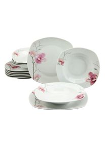 Tafelservice Creatable "Amelie Aiko, Tafel-Service 12-tlg", wei&szlig;, 12 Stk., Porzellan, Geschirr-Sets, Tafelservice, Teller Set, Blumendekor