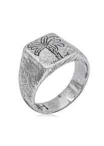 Siegelring HAZE & GLORY "Ring Siegelring - Tropicalization 925 Silber" Gr. 62, silber, Fingerringe, Herren, 62, ohne Stein, Silber 925 (Sterlingsilber), 12mm, Siegelring