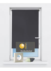 Seitenzugrollo Kutti "Seitenzugrollo 'Luna', verdunkelnd, Klemmfix, ohne Bohren, Fixma&szlig;" Gr. 8, grau (stahlgrau), B:140cm H:160cm, Polyester, Rollos, Seitenzugrollo, Sichtschutz, Sonnenschutz