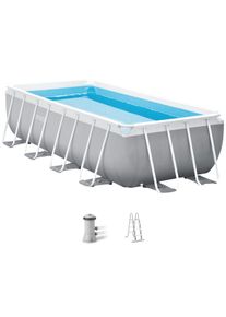Framepool Intex "PrismFrame", grau (grau, blau), B:200cm H:100cm L:400cm, Schwimmbecken, Framepool, BxLxH: 200x400x100 cm