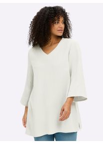 sheego Damen Tunika aus Musselin, in A-Linie in ecru ,Gr&ouml;&szlig;e 58, Witt, 100% Baumwolle