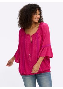 sheego by Joe Browns Damen Tunika aus Lochstickerei in pink ,Gr&ouml;&szlig;e 42, Witt, 100% Viskose