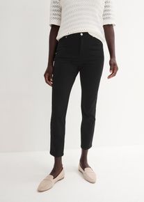 Stretch-Hose bonprix "Stretchhose aus Baumwolle", Damen, Gr. 42, N-Gr, schwarz, Obermaterial: 61% Baumwolle, 37% Polyester, 2% Elasthan, slim fit, Hosen Stretch-Hose, aus Baumwolle, Polyester und Elasthan, Slim Fit Passform, 7/8-L&auml;nge