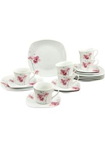 Kaffeeservice Creatable "Amelie Aiko, Kaffee-Service 18-tlg", wei&szlig;, 18 Stk., Porzellan, Geschirr-Sets, Kaffeeservice, Blumendekor