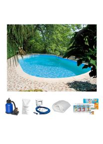 Ovalpool summer fun "Premium Tahiti", wei&szlig;, B:300cm H:120cm L:490cm, Schwimmbecken, Ovalpool