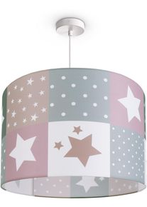 Paco Home Pendelleuchte "Cosmo 345", wei&szlig;, 1, &Oslash; 45,5cm H: 27cm, Leuchten, Kinderlampe Deckenlampe LED Kinderzimmer Lampe Sternen Motiv E27, Pendelleuchte