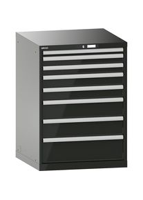 LISTA Ladekast, met accuoplaadfunctie, B x D x H 717 x 725 x 1000 mm, 8 laden, 2 x 230V, zwart