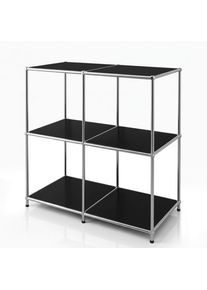 Floordirekt Standregal, Schwarz, Metall, 78x82x40 cm, stehend, Wohnzimmer, Regale, B&uuml;cherregale