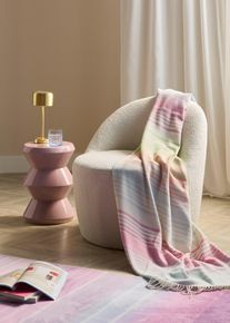 bonprix Cuvertură moale cu model &icirc;n dungi, roz, 130/170 cm