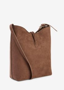 bonprix Női Zs&aacute;k fazon&uacute; t&aacute;ska csatos r&eacute;szlettel, barna, onesize