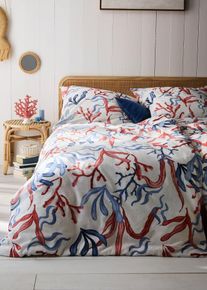 bonprix Lenjerie de pat din linou, albastru, 1x 80/80 cm, 1x 135/200 cm