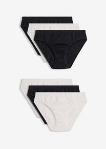 bonprix Figi z miękką bawełną i nadrukiem w serduszka (6 par), biały, 36/38