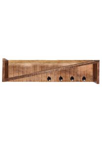 Livetastic , Naturfarben , Holz , Mangoholz , massiv , 90x20x20 cm , Hutablage , Garderobe, Wandhaken & Paneele, Wandgarderobe