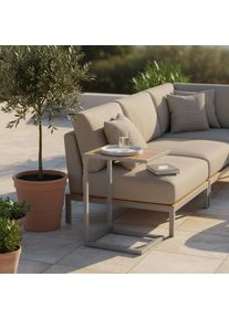 Gardenson , Naturfarben, Silberfarben , Metall , Akazie , massiv , rechteckig , 32x61x41 cm , Freizeit im Garten, Gartenaccessoires