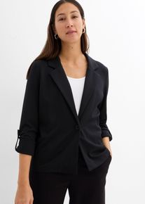 bonprix Femei Sacou casual din amestec cu viscoză, negru, 44/46