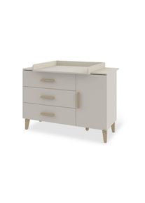 Pinolino , Wei&szlig;, Eichefarben , Holzwerkstoff , Eiche , massiv , 3 Schublade(n) Schubladen , 136x101x77 cm , Baby, Babyzimmer, Wickelkommoden