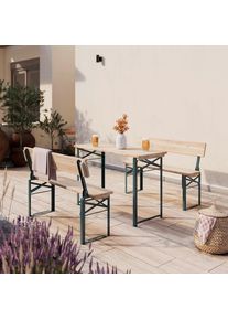 James Wood , Naturfarben, Schwarz , Holz, Metall , Spie&szlig;tanne , massiv , 117x117x75 cm , Tisch klappbar , Gartenm&ouml;bel, Gartenm&ouml;bel-Sets, Biertischgarnituren