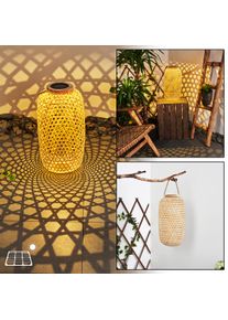 hofstein Conneaut Solarlamp LED Bruin, Hout licht, 1-licht