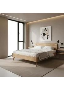 Bett Danzig ca. 140x200 cm Wildeiche Echtholz