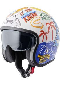 GMS-Moto Ride & Surf, kask z otwartą twarzą , kolor: Biały/Niebieski/Ż&oacute;łty/Czerwony , rozmiar: XL