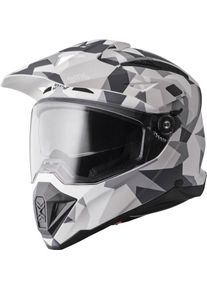 GMS-Moto Adventus Camo, kask przygodowy , kolor: Matowy Biały/Szary/Czarny , rozmiar: S