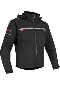 Lindstrands Saxby, veste textile imperm&eacute;able , couleur: Noir/Argent/Rouge , taille: XL