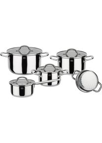 GSW , Edelstahlfarben , Metall , 16 cm,20 cm,16 cm , 1.8 l,3.4 l,6 l,1.4 l , ISO 9001 , Messskala, backofengeeignet, hitzebest&auml;ndige Griffe, rostfrei, Griffe werden nicht hei&szlig;, optimale W&auml;rmeverteilung, leichte Reinigung, verkapselter Sandwichboden,mit Dampfablass, backofengeeignet , Kochen & Essen, T&ouml;pfe, Kochtopfsets