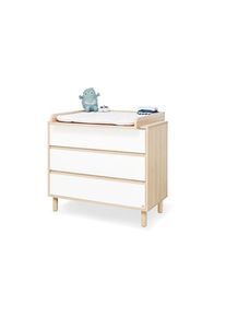 Pinolino , Wei&szlig;, Eschefarben , Holzwerkstoff , 3 Schublade(n) Schubladen , 98x77x105 cm , Baby, Babyzimmer, Wickelkommoden