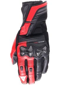 Dainese Reacto Carbon Long, gants , couleur: Noir/Rouge N&eacute;on , taille: S