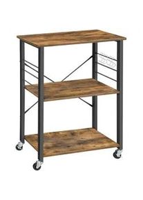 VASAGLE Servierwagen KKS60XV2 Brau/Schwarz